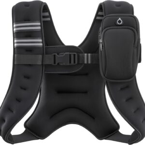 ZELUS Weighted Vest, 6lb/8lb/12lb/16lb/20lb/25lb/30lb Weight Vest with Muscle Building, Weight Loss, Weightlifting
